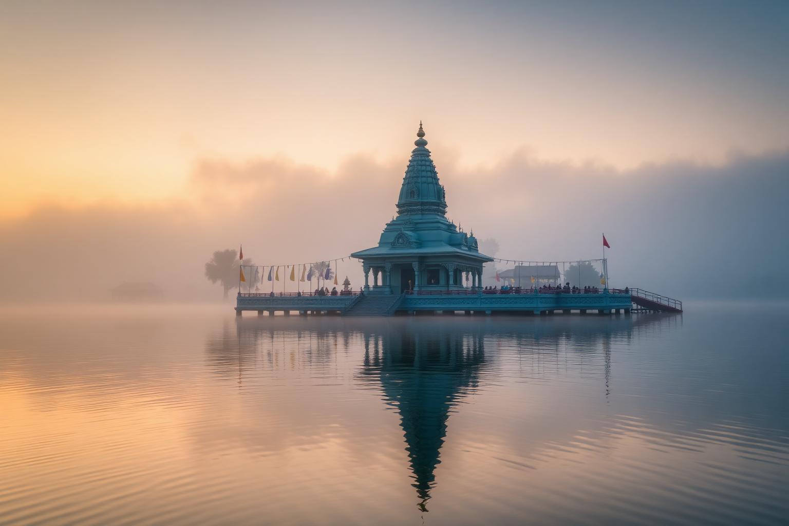 A quiet sacred site at first light